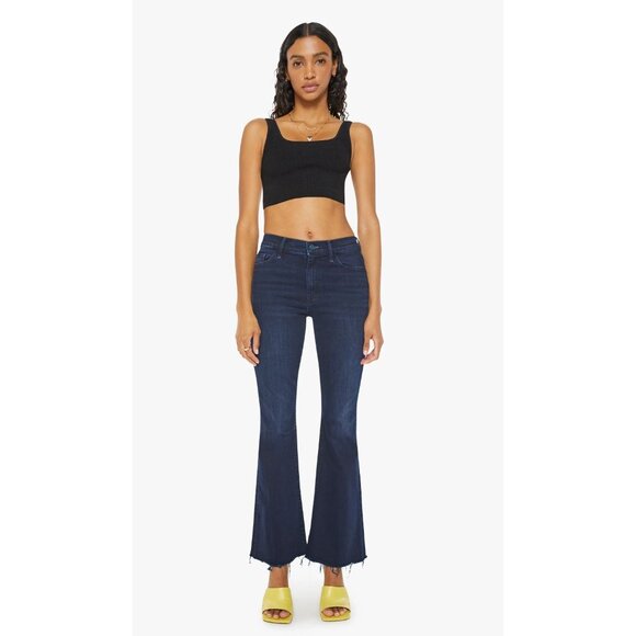 MOTHER The Weekender Fray Jeans in Chip On My Shoulder Size 28 Mid Rise Flare - Picture 1 of 12